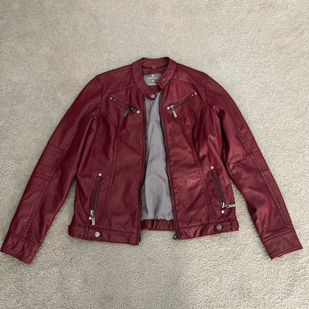 Maroon Leather Jacket